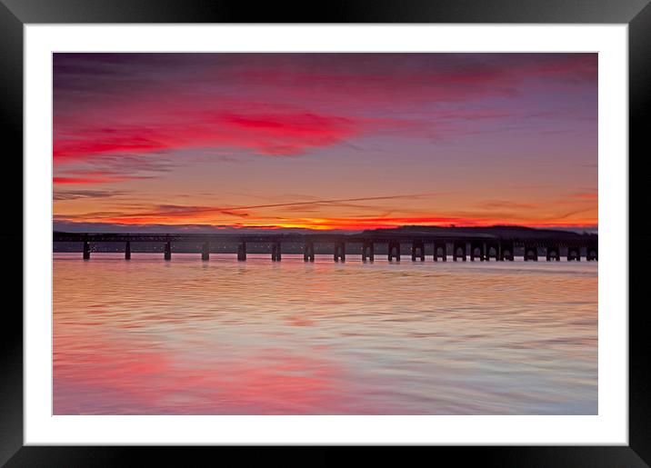River Tay Sunrise Framed Mounted Print by Derek Whitton