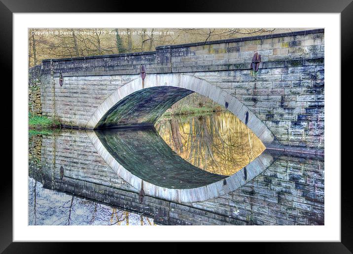 Calver Bridge Reflection, Derbyshire Framed Mounted Print by David Birchall