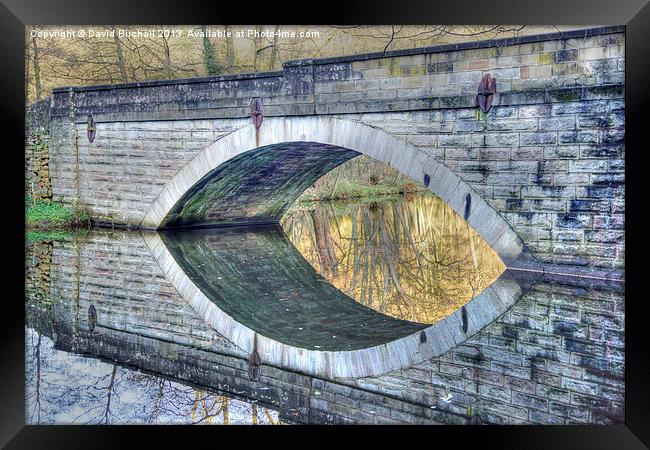 Calver Bridge Reflection, Derbyshire Framed Print by David Birchall