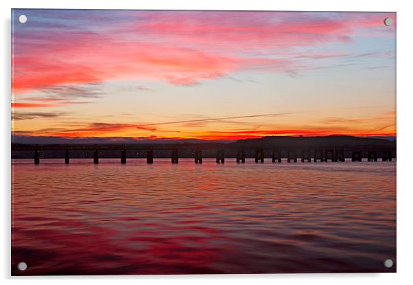 Dawn Reflections on the Tay Acrylic by Derek Whitton