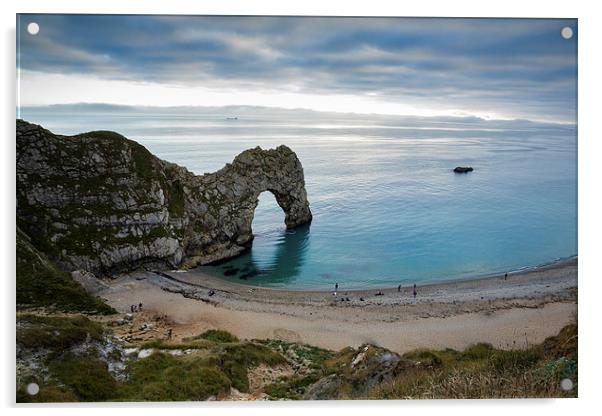 Afternoon cloud breaking up at Durdle Door Acrylic by Ian Middleton
