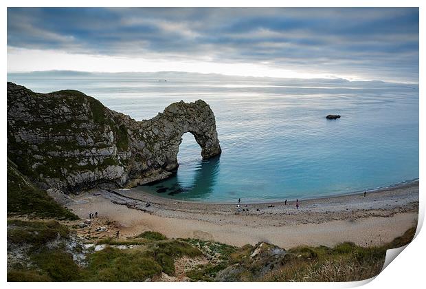 Afternoon cloud breaking up at Durdle Door Print by Ian Middleton