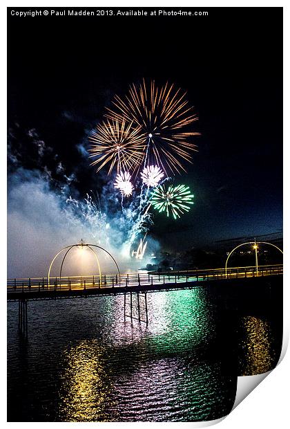 Southport Musical Fireworks Print by Paul Madden