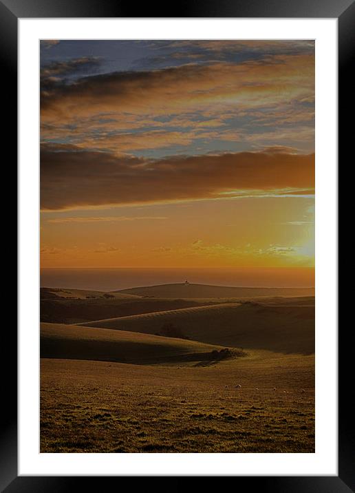 South Downs Sunset Framed Mounted Print by Phil Clements