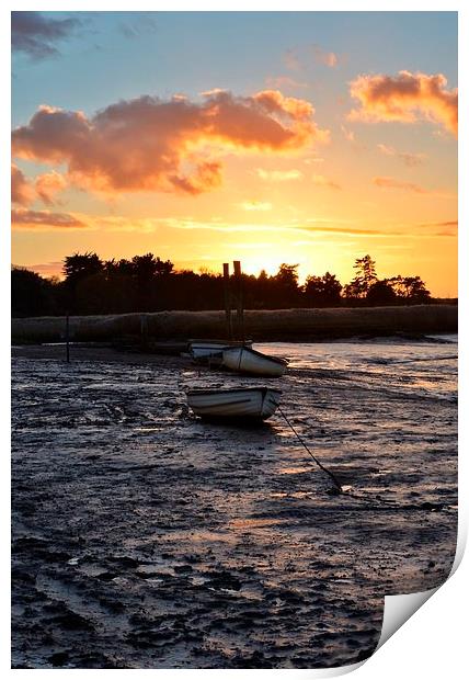 Low tide at Brancaster Staithe Print by Gary Pearson