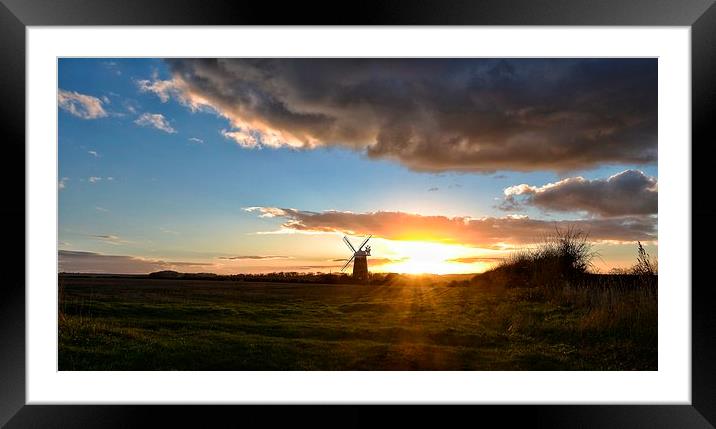 Burnham Overy mill sunset Framed Mounted Print by Gary Pearson