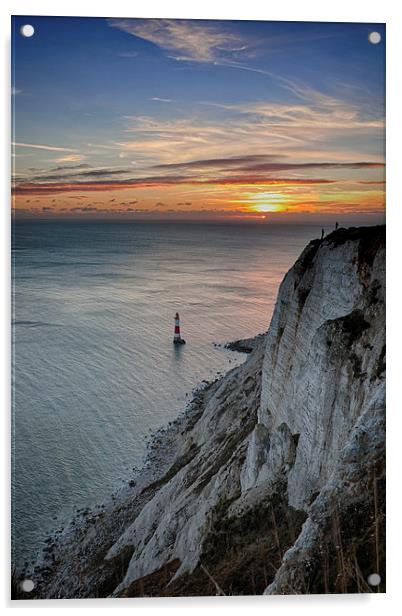Beachy Head At Sunset Acrylic by Phil Clements