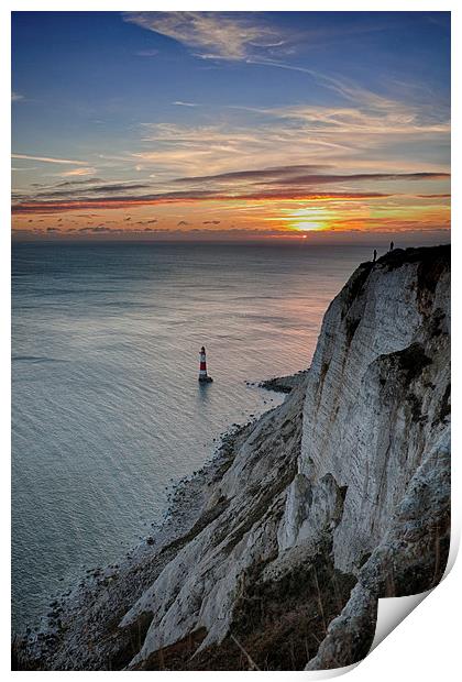 Beachy Head At Sunset Print by Phil Clements