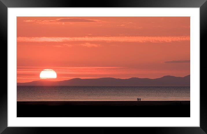 Sunset on Barmouth beach Framed Mounted Print by Tony Bates
