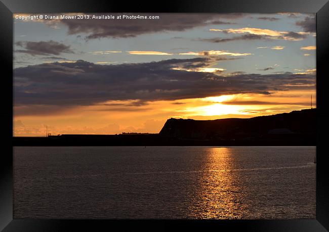 Dover Sunset Kent Framed Print by Diana Mower