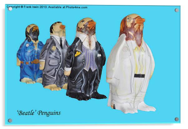 The Beatles lined up as penguins Acrylic by Frank Irwin