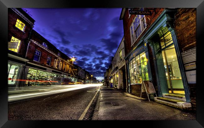 Farnham West St by night Framed Print by Rob Hawkins