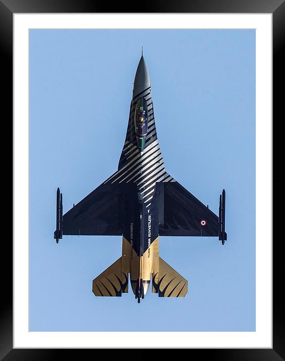 Solo Turk F-16 topside Framed Mounted Print by Keith Campbell