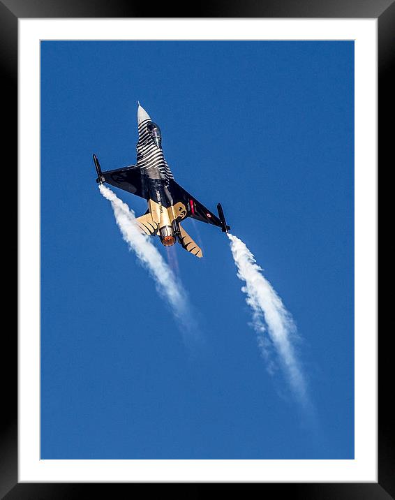 F-16 Solo Turk Smoking Climb Framed Mounted Print by Keith Campbell
