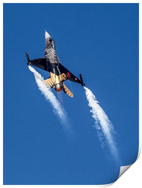 F-16 Solo Turk Smoking Climb Print by Keith Campbell