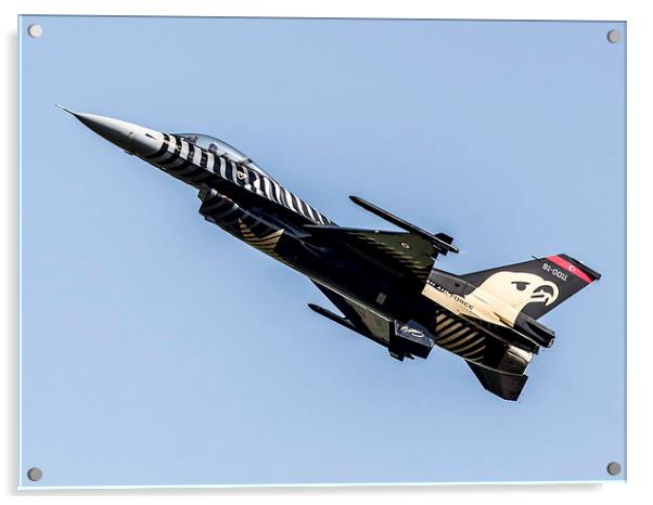 Solo Turk F-16 climbing Acrylic by Keith Campbell