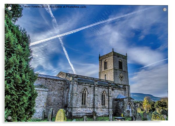 Cross in the Sky Acrylic by Trevor Kersley RIP