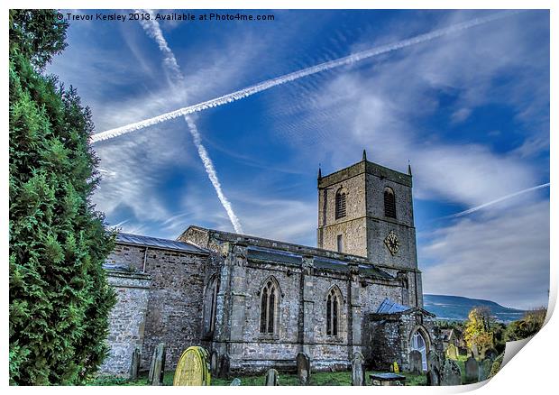 Cross in the Sky Print by Trevor Kersley RIP