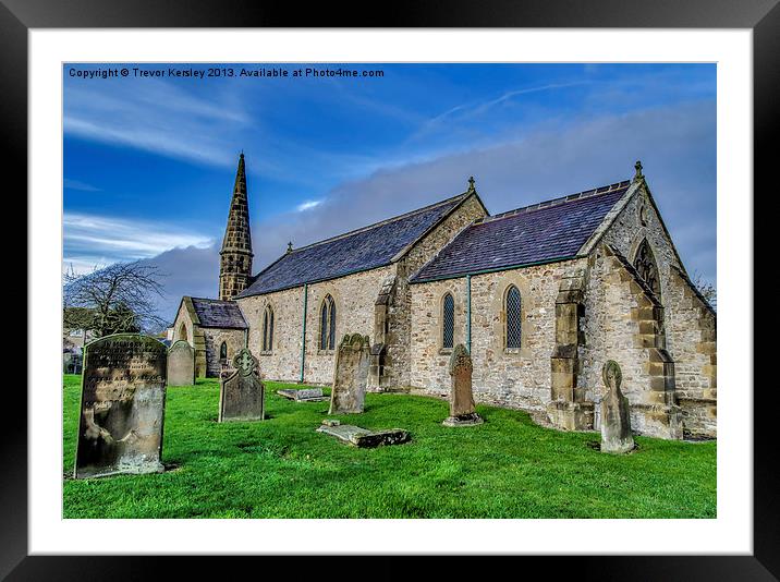 St Johns Church Bellerby Framed Mounted Print by Trevor Kersley RIP