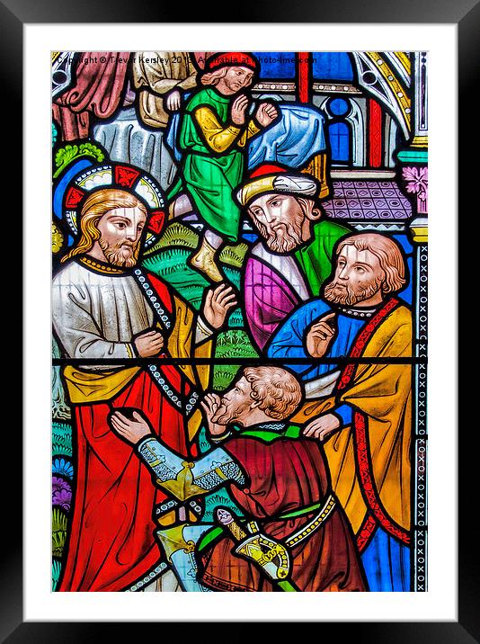 Stained Glass Panel Framed Mounted Print by Trevor Kersley RIP