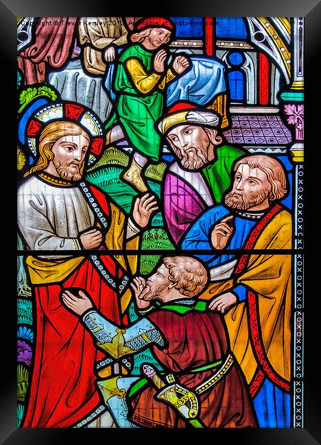 Stained Glass Panel Framed Print by Trevor Kersley RIP