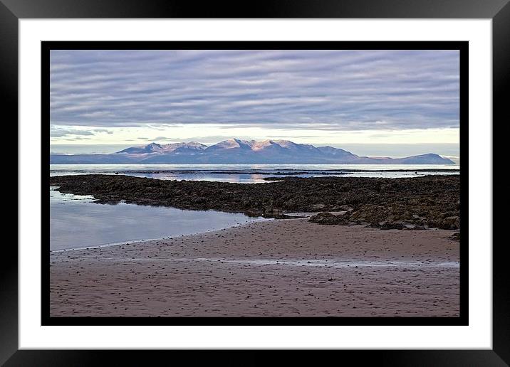 Morning glow over Arran Framed Mounted Print by jane dickie