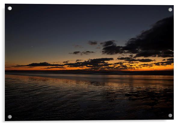 Saunton Sands Sunset Acrylic by Pete Hemington