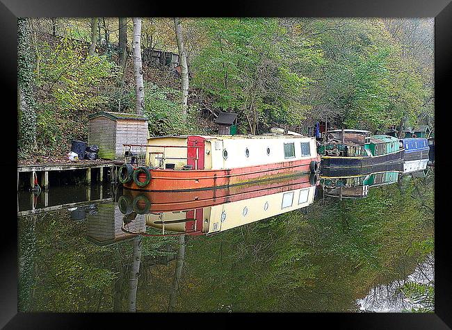 Rochdale Canal at Hebden Bridge. Framed Print by Lilian Marshall