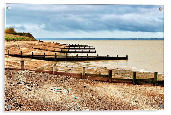Isle of Grain, Kent, Beach View Acrylic by Robert Cane