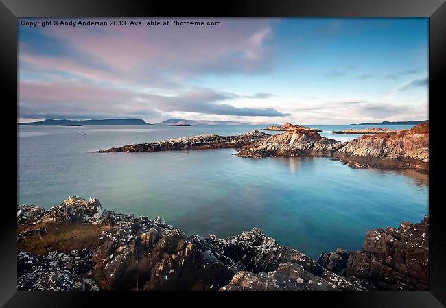 Scotlands Rugged Coast at Sunrise Framed Print by Andy Anderson
