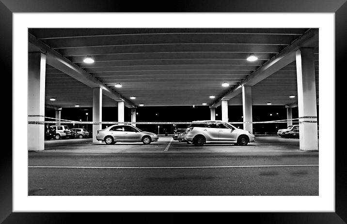 Late Night Parking Framed Mounted Print by Johnson's Productions