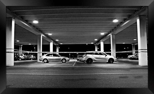 Late Night Parking Framed Print by Johnson's Productions