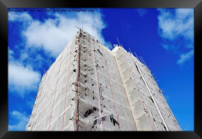 A High-Rise building prepared for demolition Framed Print by Frank Irwin