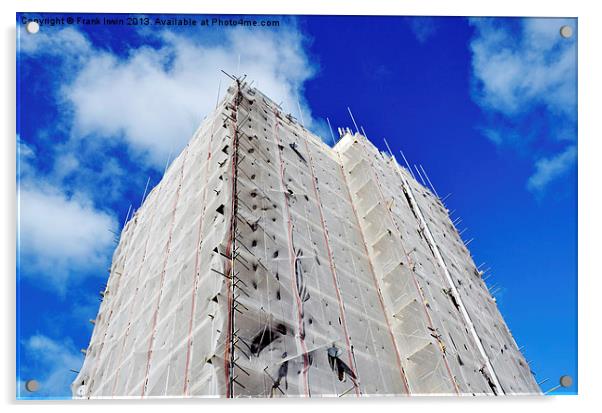 A High-Rise building prepared for demolition Acrylic by Frank Irwin