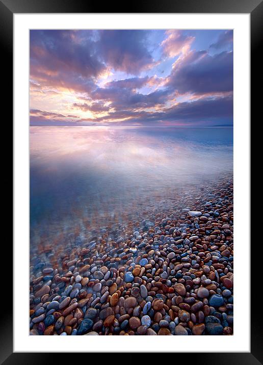Pebble rush Framed Mounted Print by Mike Woodland