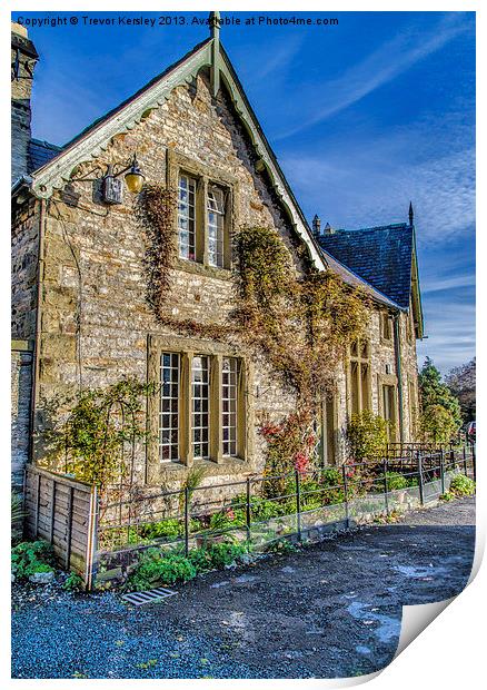 Church Cottages Wensley Print by Trevor Kersley RIP