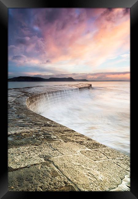 Sunrise falls at the Cobb Framed Print by Chris Frost