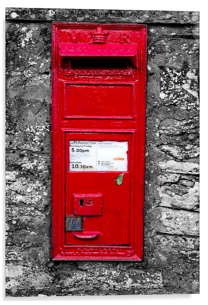Victorian Post Box Acrylic by Trevor Kersley RIP