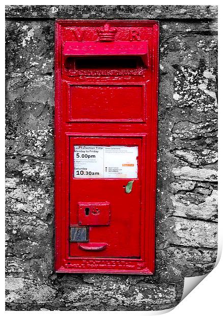 Victorian Post Box Print by Trevor Kersley RIP