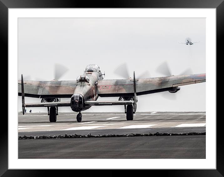 RAF Lancaster and Spitfire Framed Mounted Print by Keith Campbell