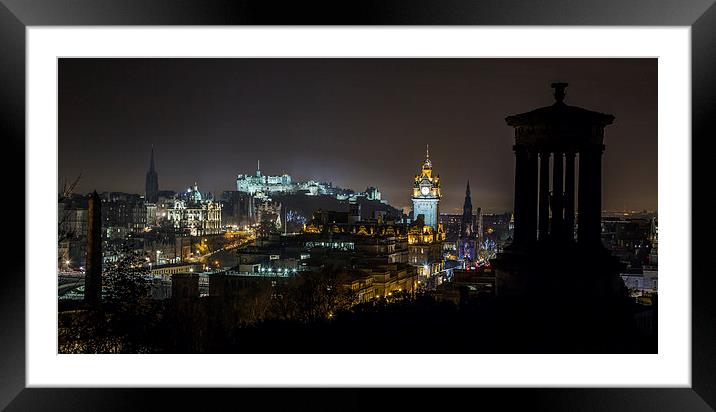 Edinburgh City Skyline Framed Mounted Print by Buster Brown