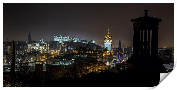 Edinburgh City Skyline Print by Buster Brown