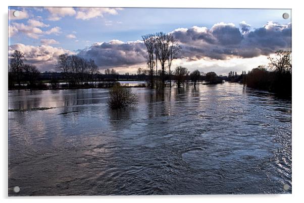 Thames Floods at Wallingford Acrylic by Ian Lewis