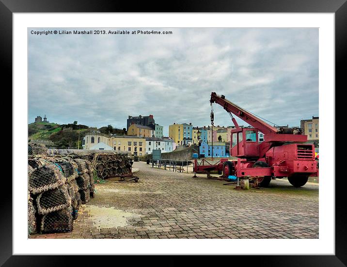 Busy Tenby Harbour. Framed Mounted Print by Lilian Marshall