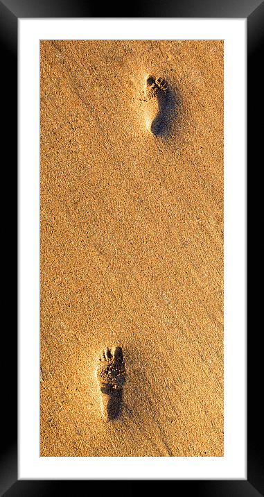 Footprints in the Sand Framed Mounted Print by Mike Gorton