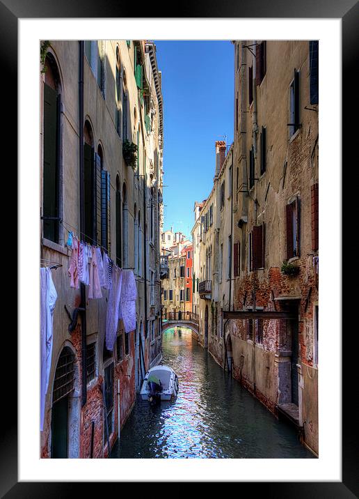 Washday in Venice Framed Mounted Print by Tom Gomez