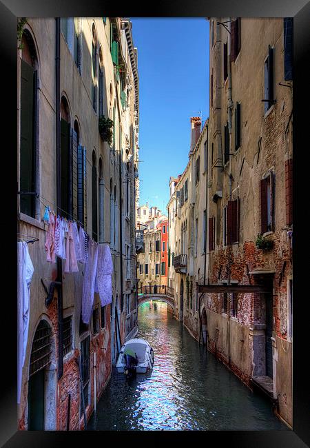 Washday in Venice Framed Print by Tom Gomez