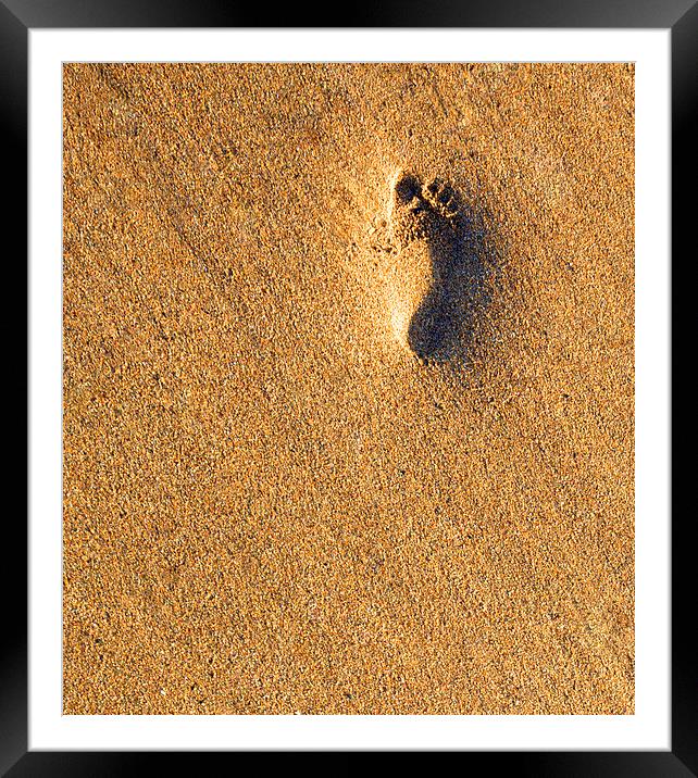 Footprint in the Sand Framed Mounted Print by Mike Gorton