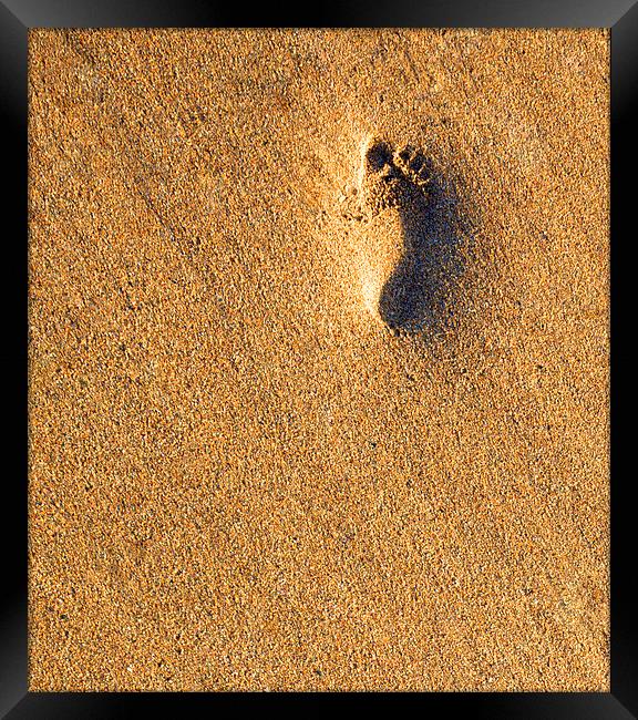 Footprint in the Sand Framed Print by Mike Gorton