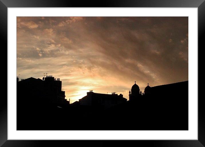 Marseilles Skyline Framed Mounted Print by Claire Colston